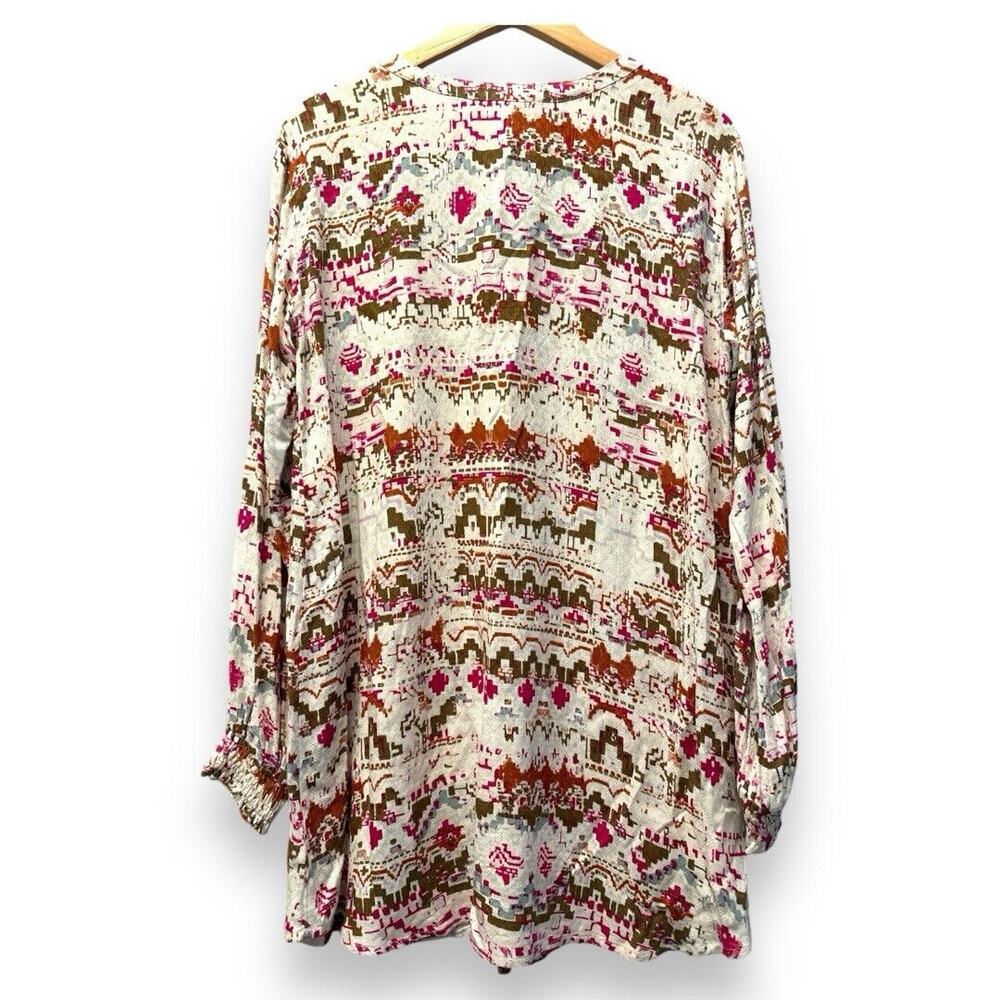 Boho Geometric Pattern Retro Casual Long Sleeve B… - image 2